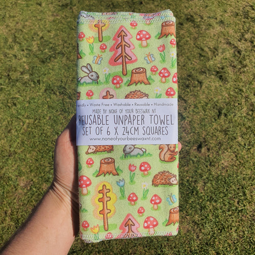 UnPaper Towel 6 Pack ~ Cute Forest Animals (Laura Wayne)