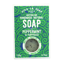 Load image into Gallery viewer, Peppermint Poppyseed Natural Soap 135gm Viva La Body