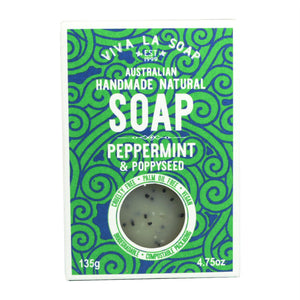 Peppermint Poppyseed Natural Soap 135gm Viva La Body