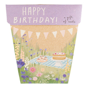 Happy Birthday Picnic Gift of Seeds Card
