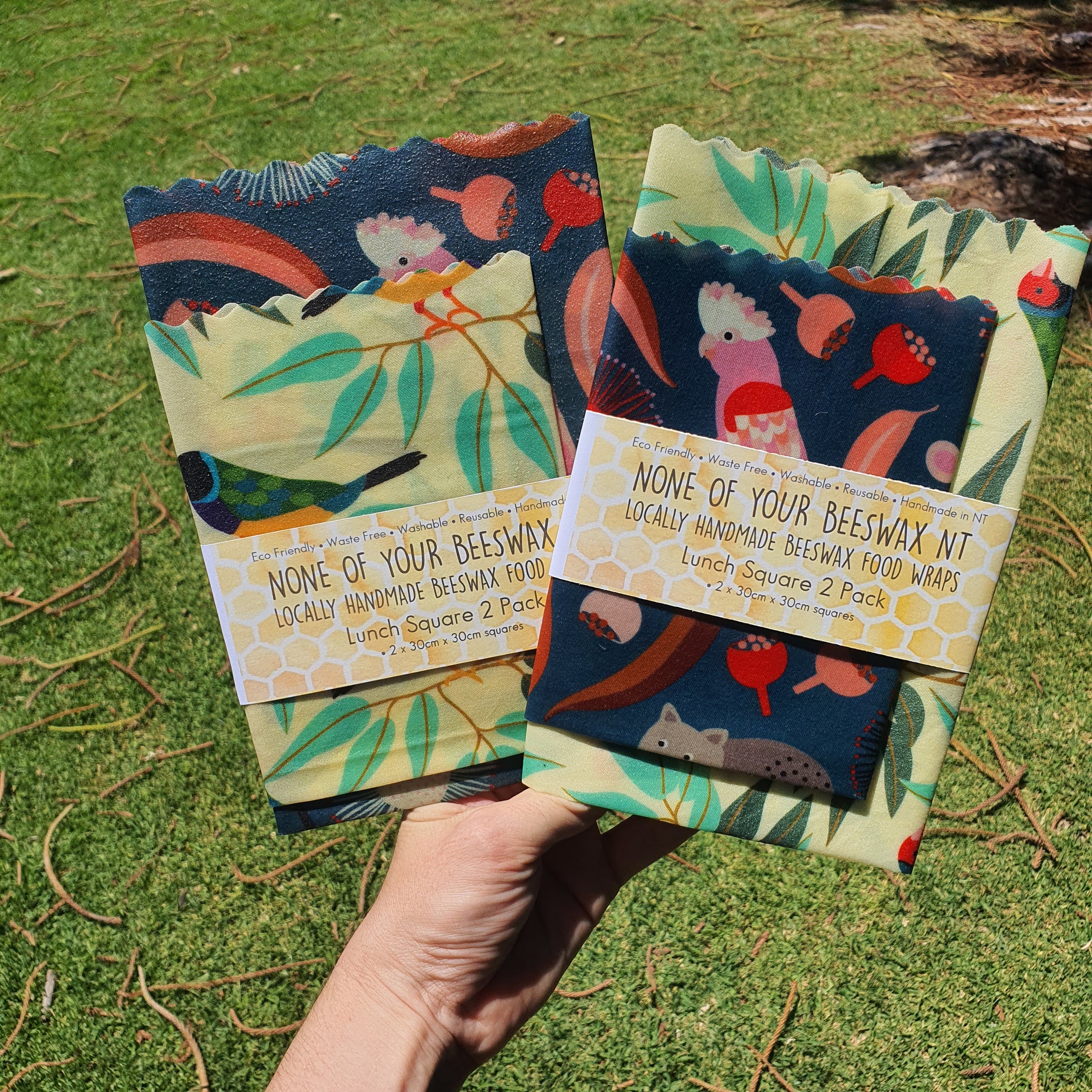 Australian Animals & Flora Square 2 Set Beeswax Wraps (Jocelyn Proust)