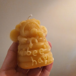 Bee Happy Bear 100% Pure Beeswax Candle