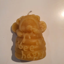 Load image into Gallery viewer, Bee Happy Bear 100% Pure Beeswax Candle