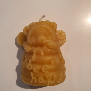 Bee Happy Bear 100% Pure Beeswax Candle