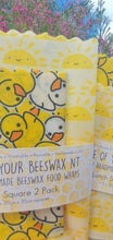 Load image into Gallery viewer, Smiling Suns &amp; Rubber Ducks Square 2 Set Beeswax Wraps