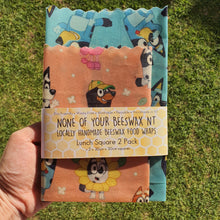 Load image into Gallery viewer, BLUEY Square 2 Set Beeswax Wraps