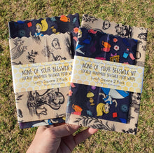 Load image into Gallery viewer, Alice in Wonderland Square 2 Set Beeswax Wraps (DISNEY)