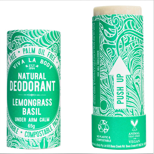 Natural Deodorant Lemongrass Basil VIVA LA BODY