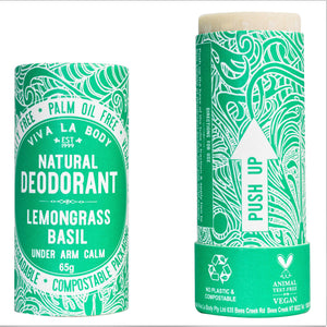 Natural Deodorant Lemongrass Basil VIVA LA BODY
