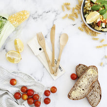 Load image into Gallery viewer, Ever Eco Bamboo Cutlery Set with Carry Pouch