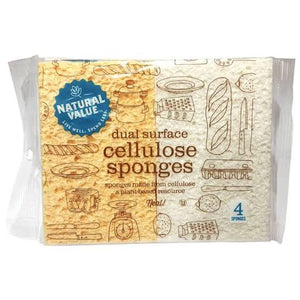 Natural Value Dual Surface Cellulose Sponge 4 Set