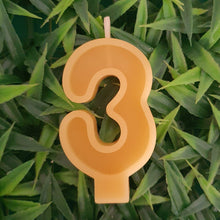 Load image into Gallery viewer, None of Your Beeswax NT #3 Candle Beeswax Birthday Candle Numbers