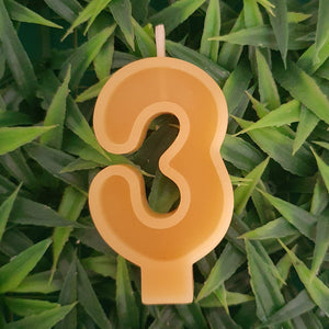 None of Your Beeswax NT #3 Candle Beeswax Birthday Candle Numbers