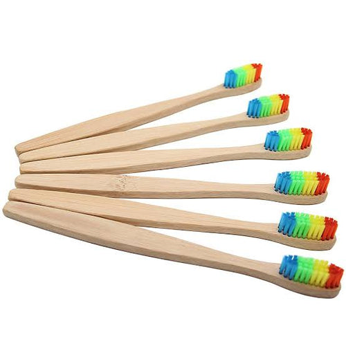 None of Your Beeswax NT Toothbrush Rainbow Rainbow Bamboo Toothbrush